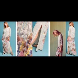 Embellished Floral Column Maxi dress by Geisha Designs. Size XL EUC .